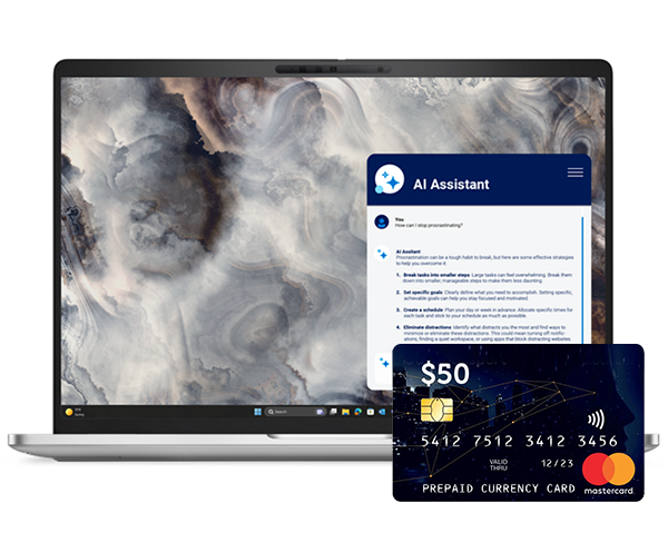 Dell Pro Laptop with $50 Mastercard