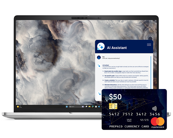 Dell Pro Laptop with $50 Mastercard