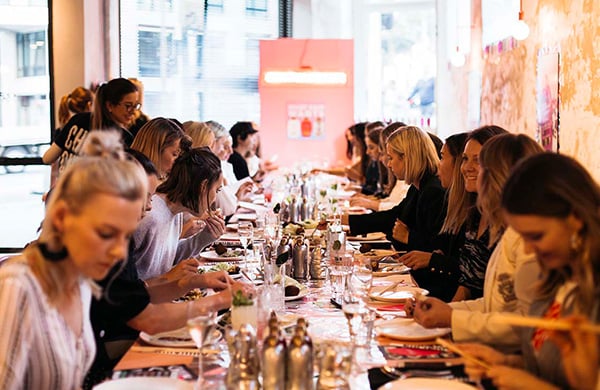 Group dining at Chin Chin Restaurant