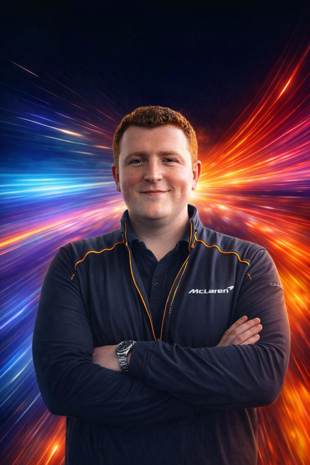 add background fast theme into headshot image