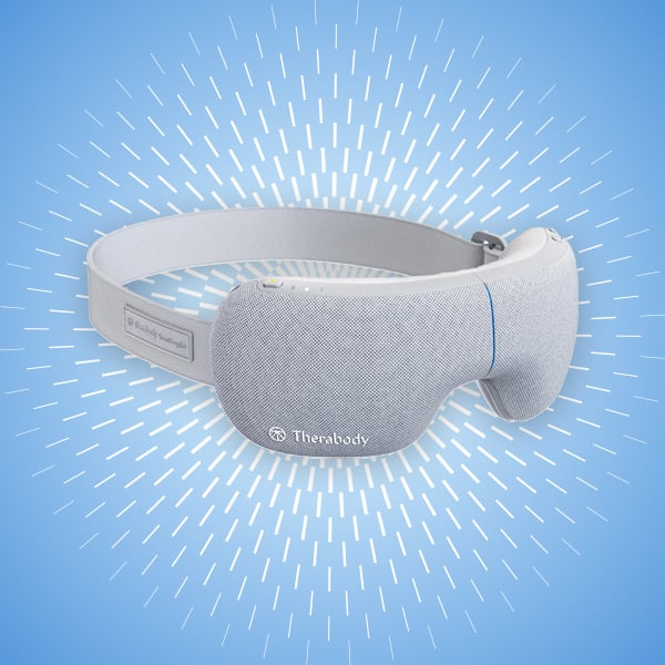 Therabody smart goggles for eye and temple relaxation.
