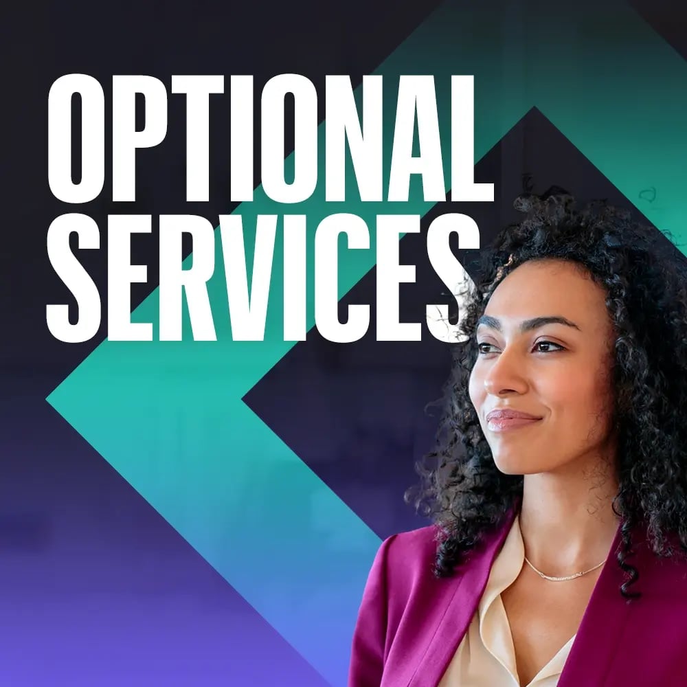 Graphic highlighting HPE optional services for IT solutions.