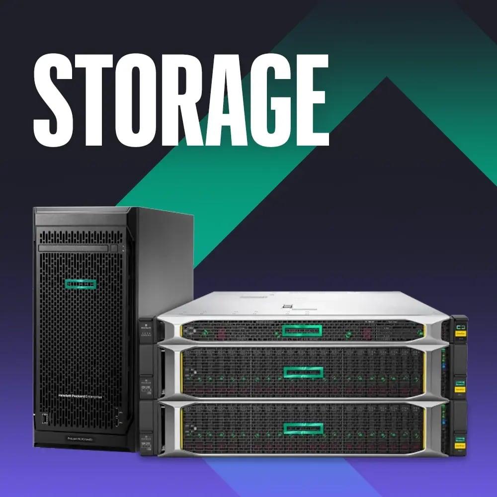 HPE storage servers showcasing enterprise data storage solutions.