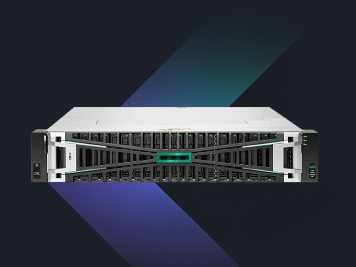 Front view of a rack‑mounted server with multiple hot‑swap drive bays.
