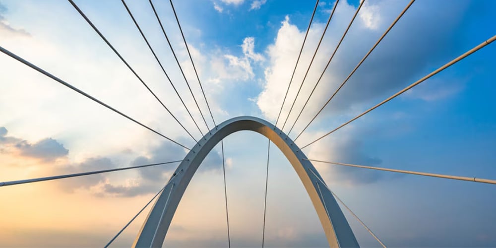 Clouds in the sky with abstract geometric shapes