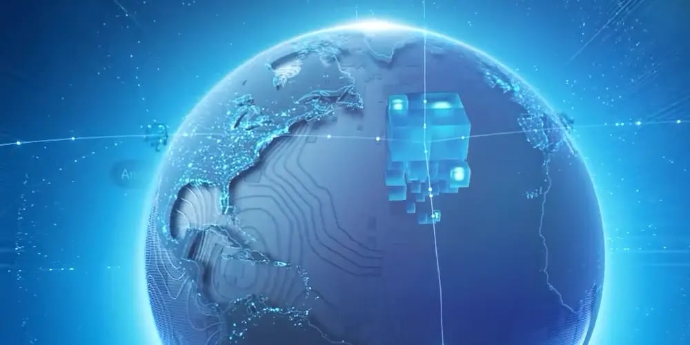 Digital globe with data clusters