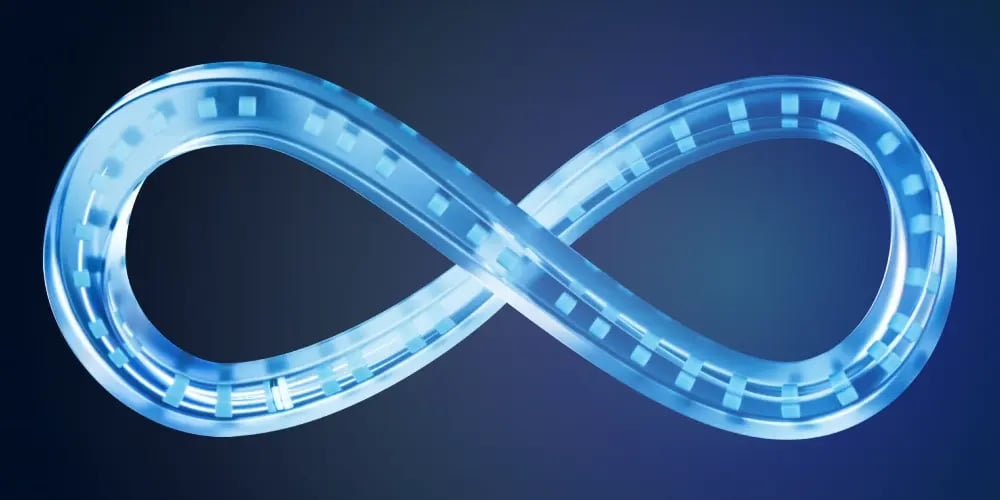 Glowing infinity loop icon