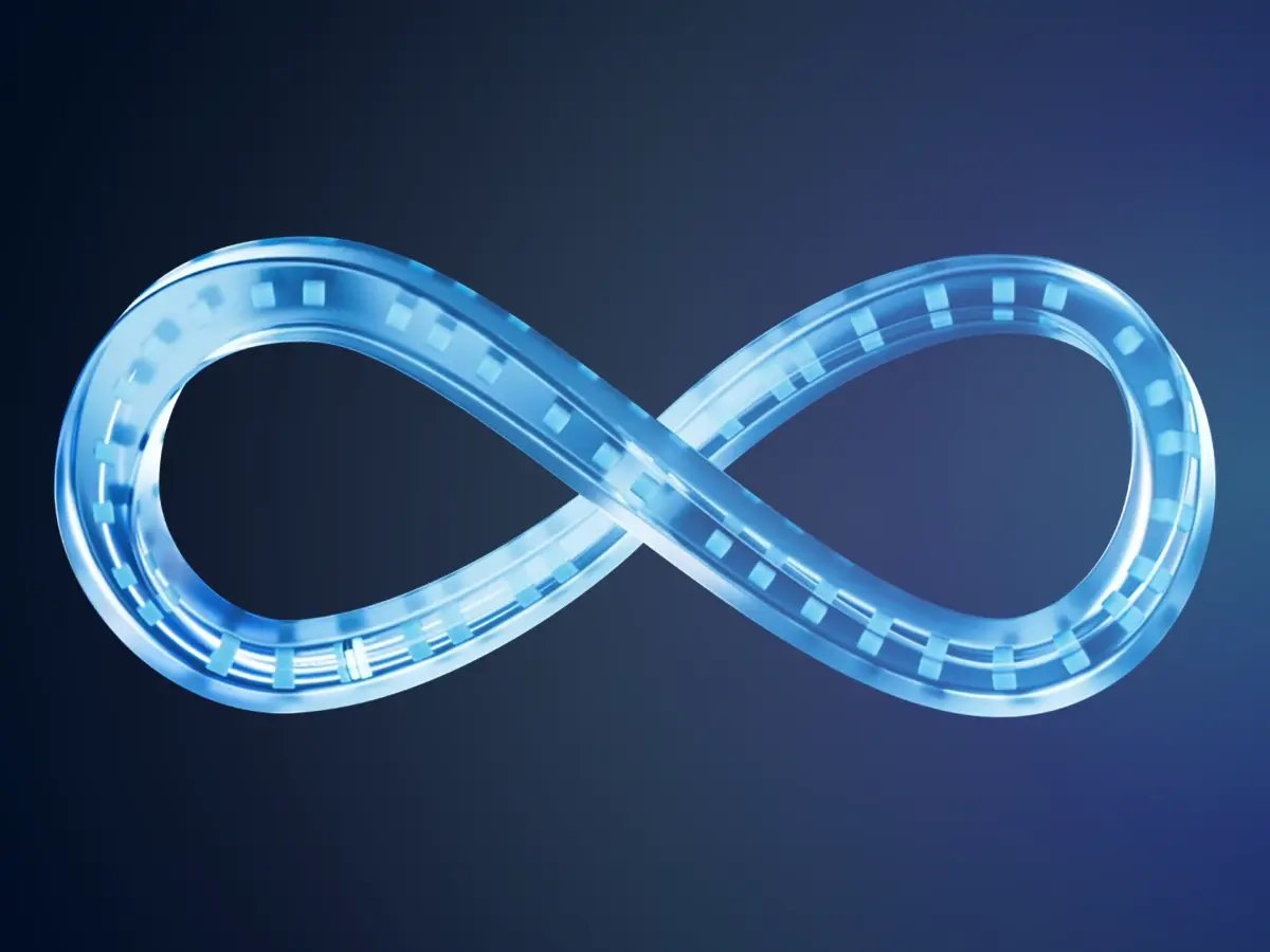 Glowing infinity loop icon