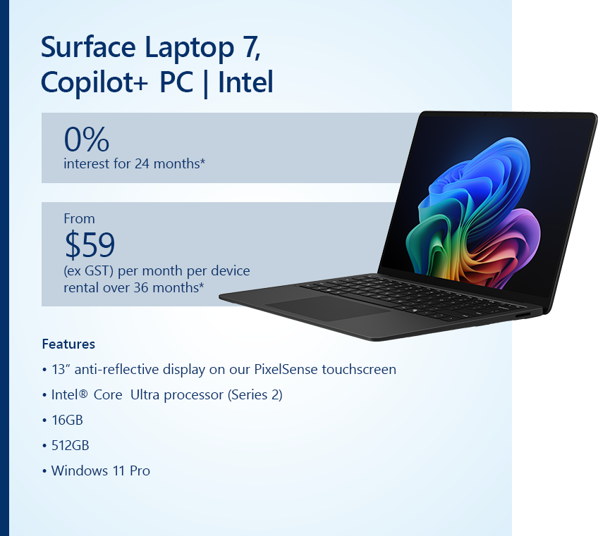 Blue - Surface Laptop 7, Copilot+ PC _ Intel Blue - Surface Laptop 7, Copilot+ PC _ Intel