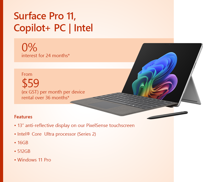 Orange - Surface Pro 11, Copilot+ PC _ Intel Orange - Surface Pro 11, Copilot+ PC _ Intel