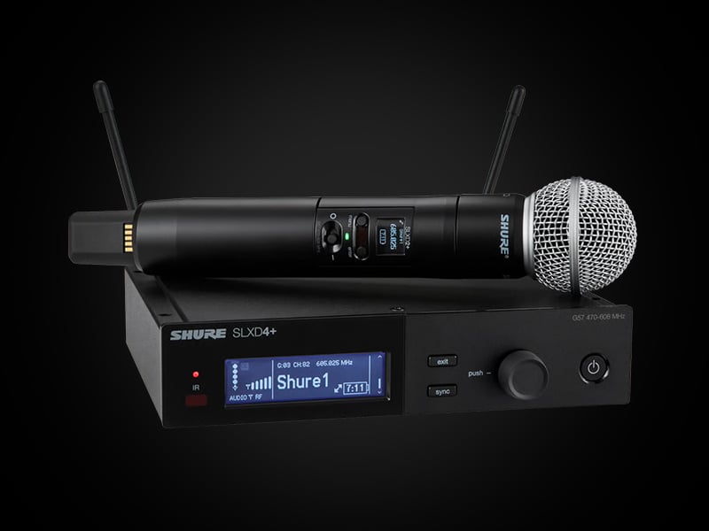 SHURE-(SLXD24+SM58)-SINGLE-CHANNEL-RX,-1-X-HANDHELD-TX+SM58-CAPSULE-MICROPHONE