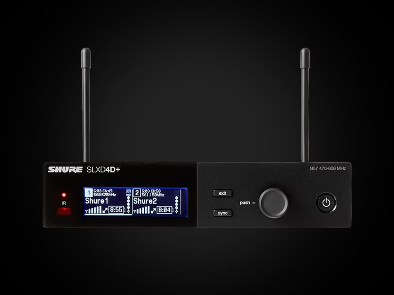 SHURE-(SLXD4D+)-DIGITAL-WIRELESS-RX,-DUAL-CHANNEL
