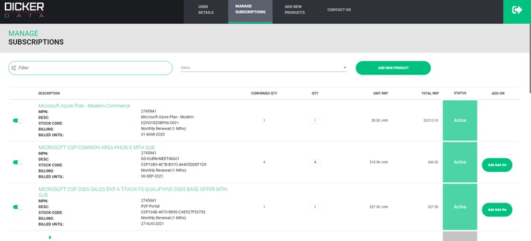 Sample - Manage Subscirptions 1
